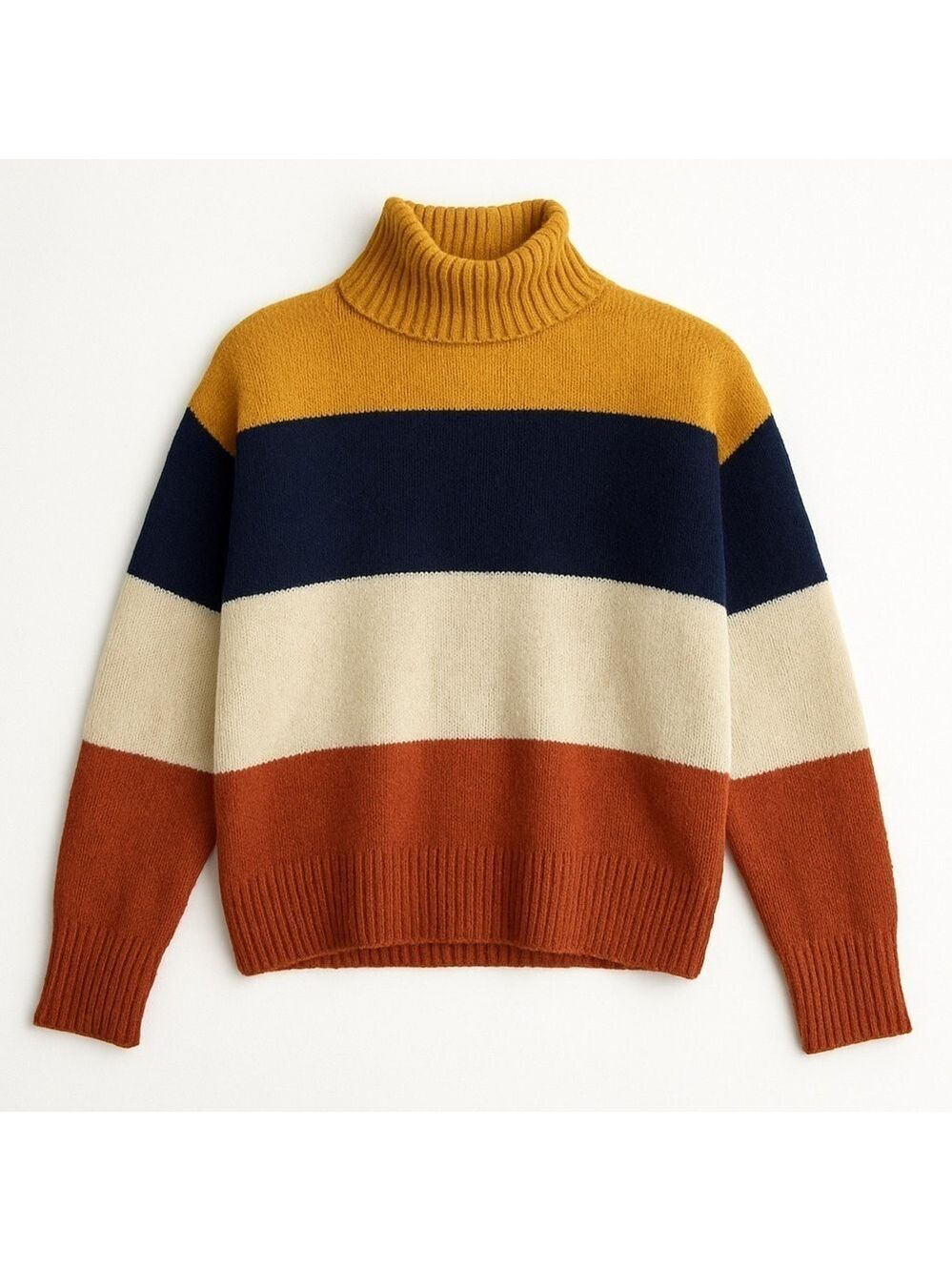 Dress Barn Striped Mockneck Sweater Preppy Cozy